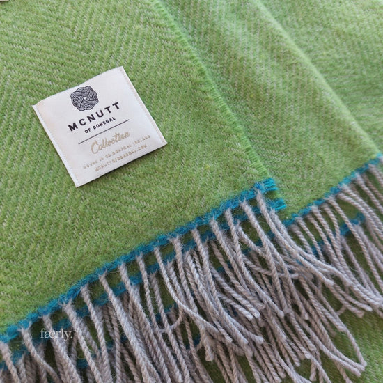 McNutt Blanket 100% Pure Wool Throw - Home Collection - Maddie Green - McNutts of Donegal