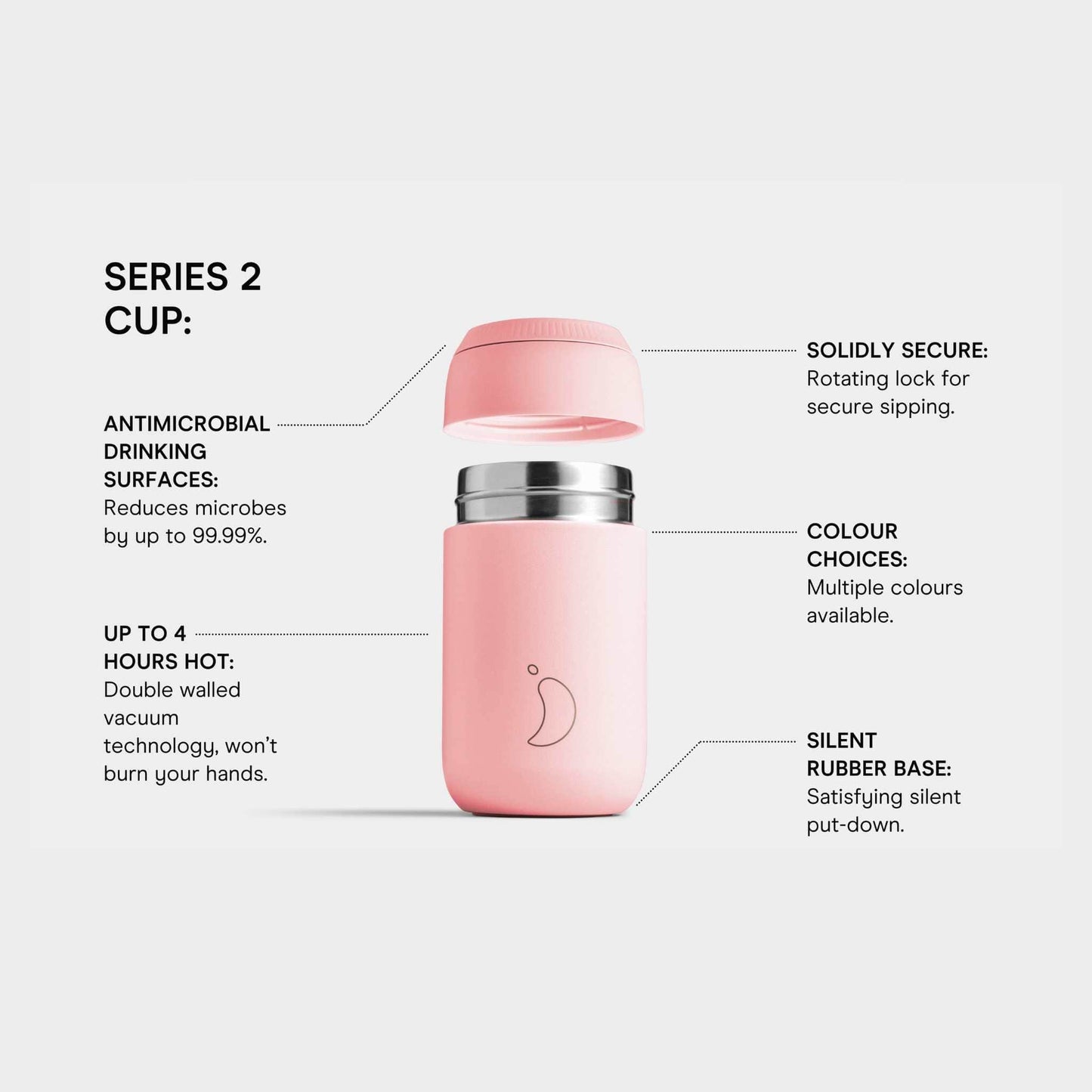 Chilly's Coffee Cups Chilly's Series 2 Insulated Coffee Cup 340ml - Blush Pink