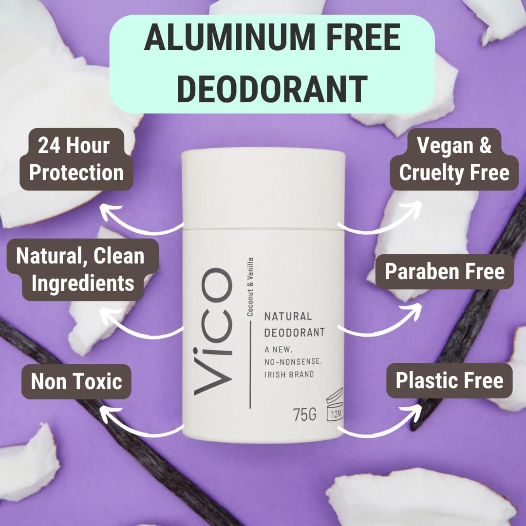 Vico Deodorant Vico Natural Deodorant Stick - 24hr Odour Protection - Coconut & Vanilla