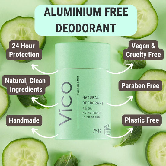 Vico Deodorant Vico Natural Deodorant Stick - 24hr Odour Protection - Cucumber & Mint