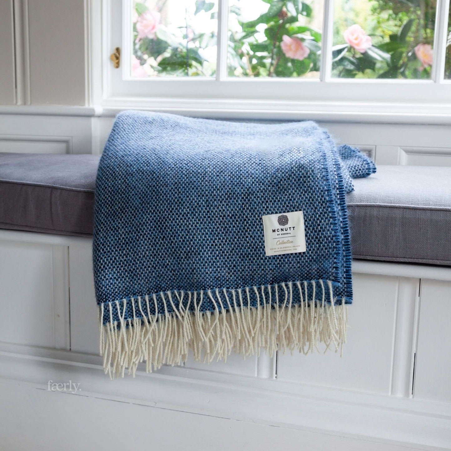 McNutt Blanket 100% Pure Wool Throw - Sea Sky - McNutts of Donegal