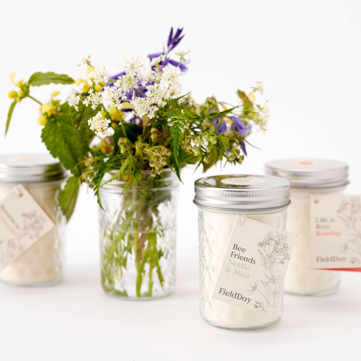 FieldDay Jam Jar Collection Jar Candle 190g/40hrs Clover Faerly