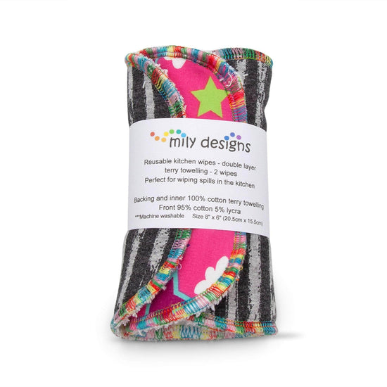 Mily Designs Cloths Mily Designs Reusable All Purpose Wipes/ Unpaper Towels - 2 Pack - Surprise Prints