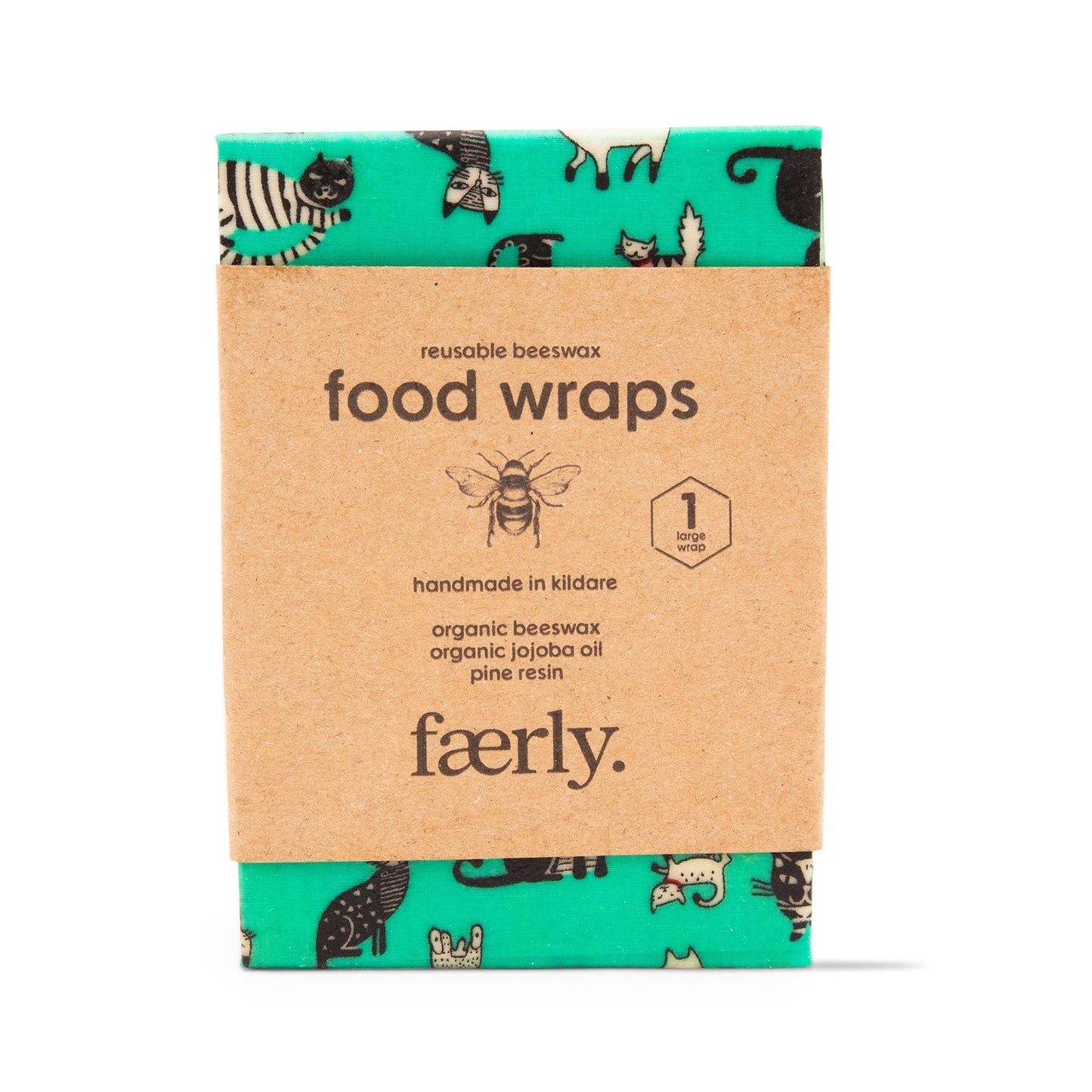 Faerly Food Wrap Kitties Beeswax Reusable Food Wraps - Single Large Wrap