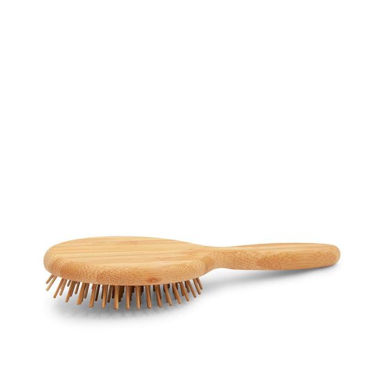 ecoLiving Hair Accessories Bamboo Hairbrush with Wooden Pins (Oval-Black) (FSC 100%)