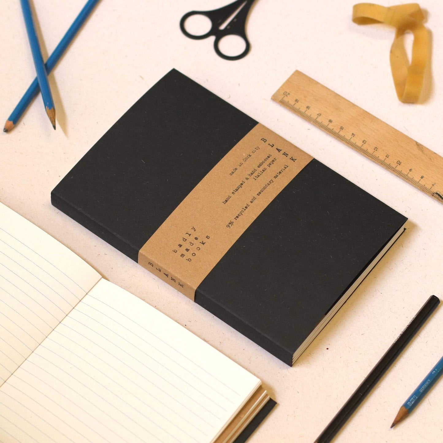 Badly Made Books Notebooks & Notepads A5 93% Recycled Notebook - Wool Black - Badly Made Books