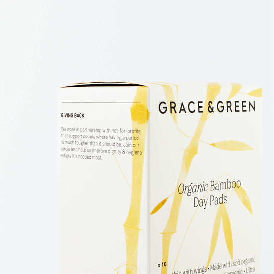 Grace & Green Period Products Organic Bamboo Pads - Ultra-thin with Wings - Grace & Green