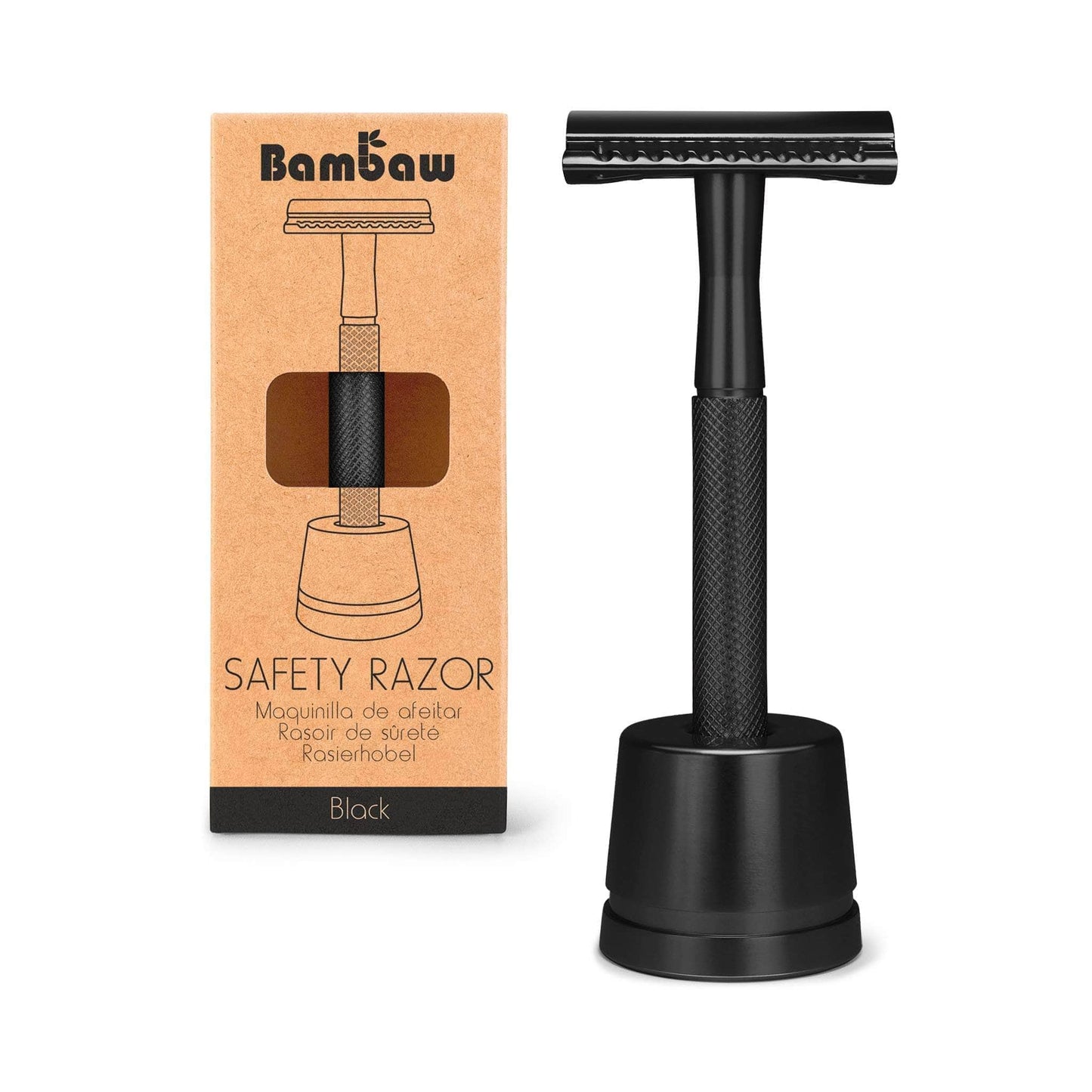 Bambaw Shaving Accessories Black Bambaw Stainless Steel Safety Razor + Stand