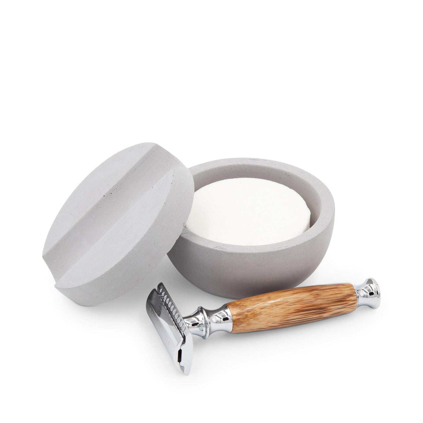 Iris Hantverk Shaving Accessories Iris Hantverk Shaving Cup In Grey Soft Concrete With Cedarwood Soap