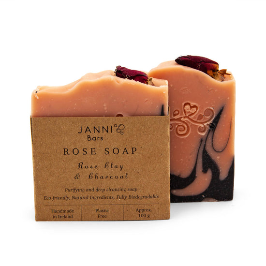 Janni Bars Soap Rose Clay & Charcoal Cold Pressed Soap - Janni Bars