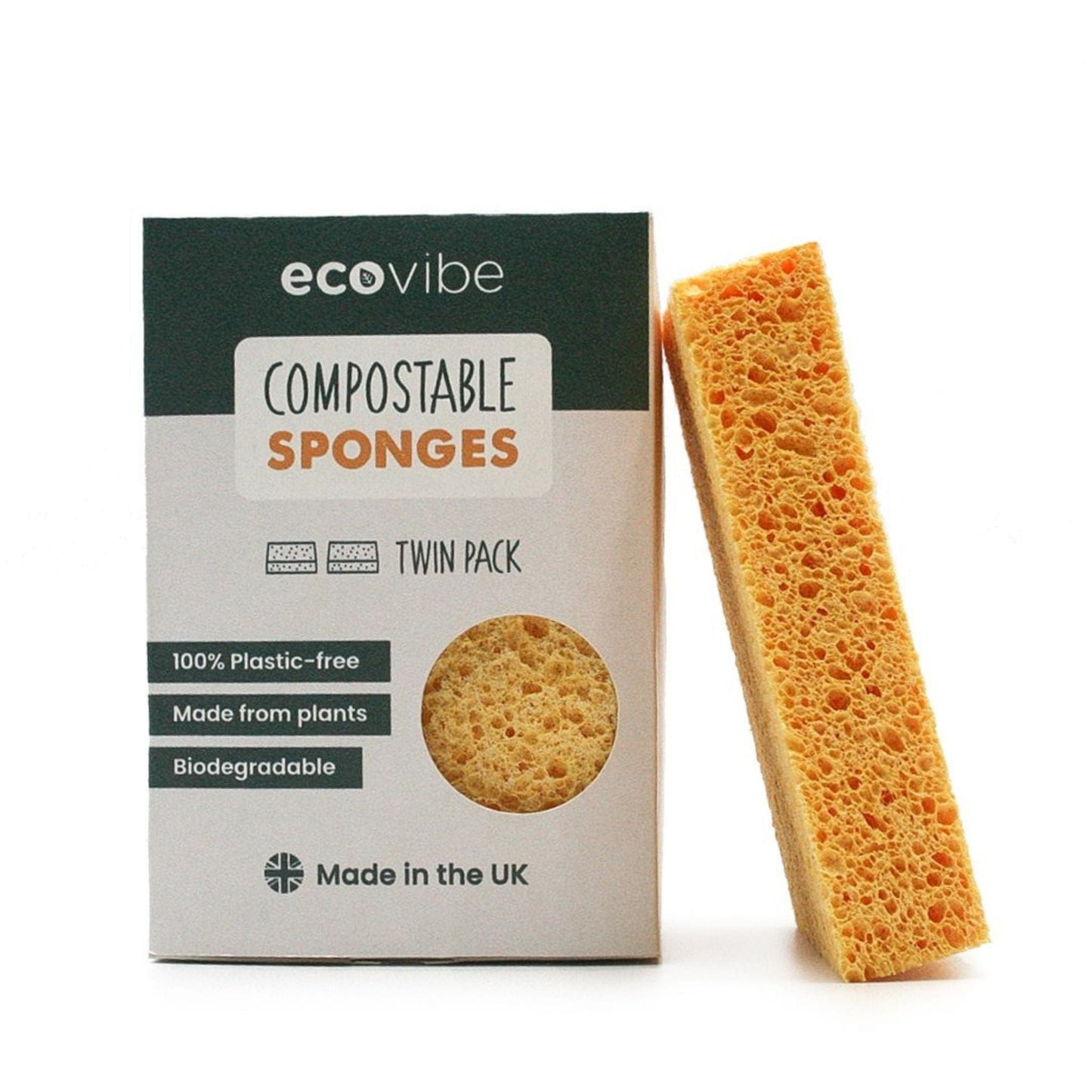 EcoVibe Sponges & Scouring Pads Plastic Free Compostable Sponges - 2-Pack - EcoVibe