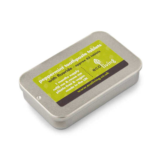 ecoliving Toothpaste EcoLiving Toothpaste Tablets in Refillable Tin & Refills - Mint with Flouride