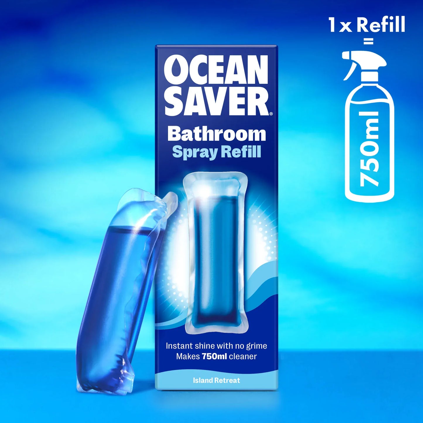 Ocean Saver All-Purpose Cleaners Bathroom Cleaner Refill Drop - Island Retreat - Ocean Saver