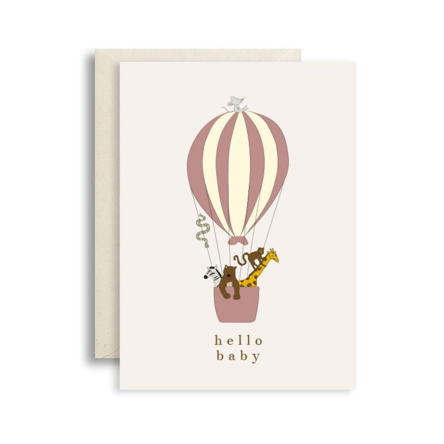 Faerly Baby Hello Baby Card - Pink