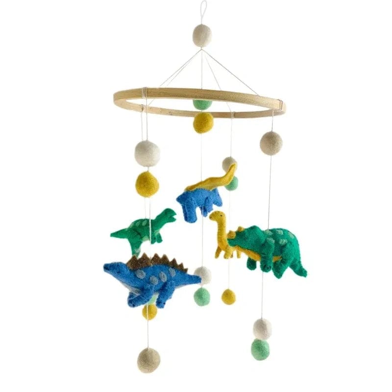 Load image into Gallery viewer, Faerly Baby Mobiles Handmade Felted Baby Mobile - Dinosaurs

