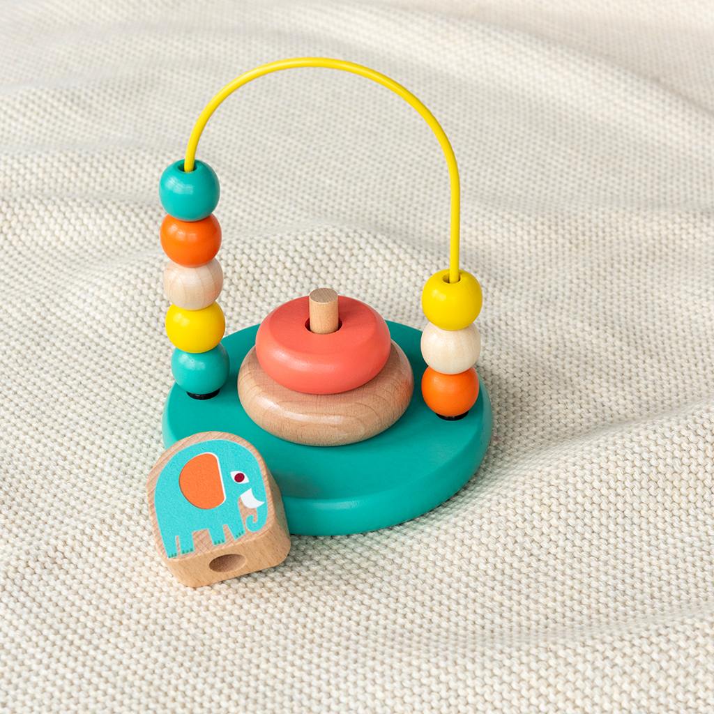Rex Baby Toys & Activity Equipment Wooden Bead Loop and Stacker Toy - Wild Wonders - Mini - Rex London