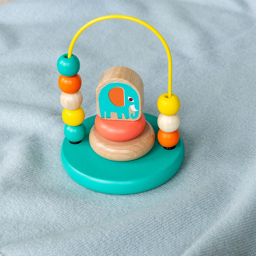 Rex Baby Toys & Activity Equipment Wooden Bead Loop and Stacker Toy - Wild Wonders - Mini - Rex London