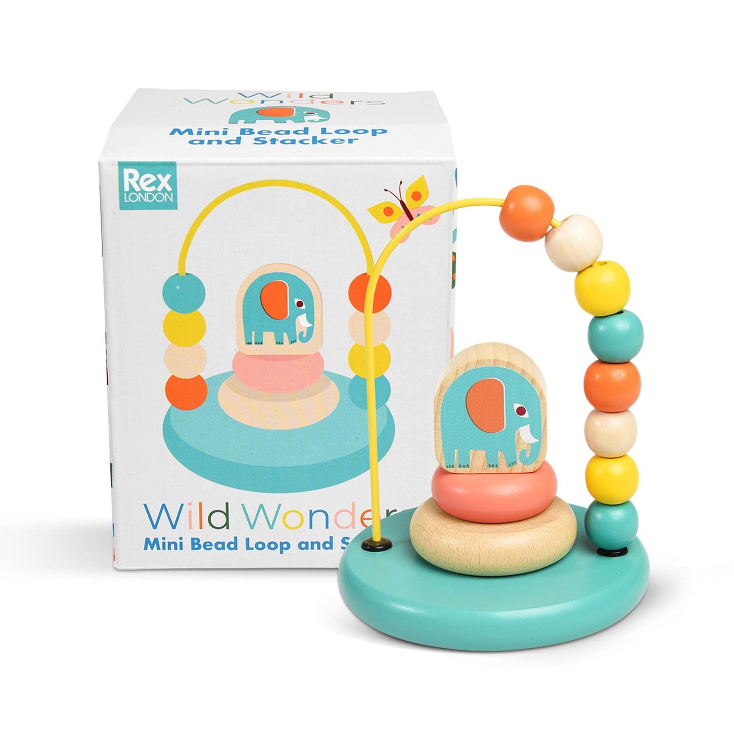 Rex Baby Toys & Activity Equipment Wooden Bead Loop and Stacker Toy - Wild Wonders - Mini - Rex London