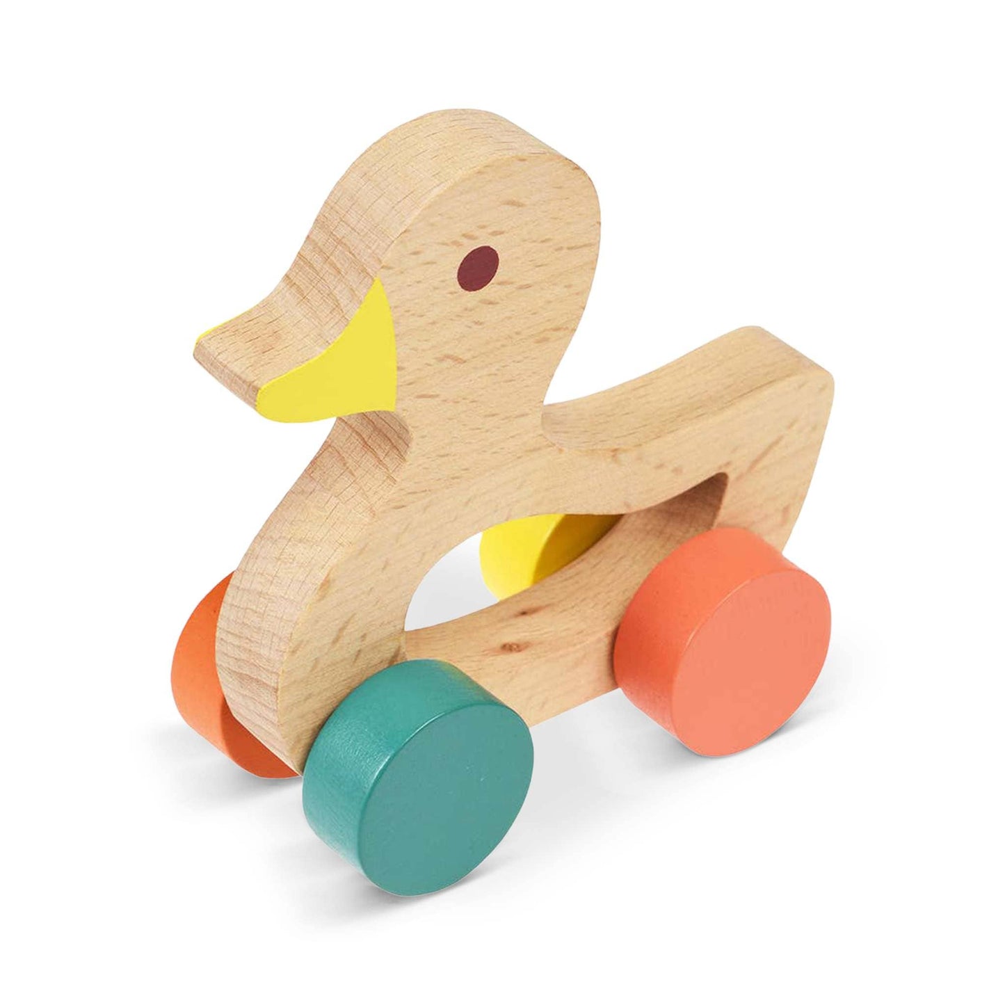 Rex Baby Toys & Activity Equipment Wooden Push Along Duck - Beech and MDF - Classic Design