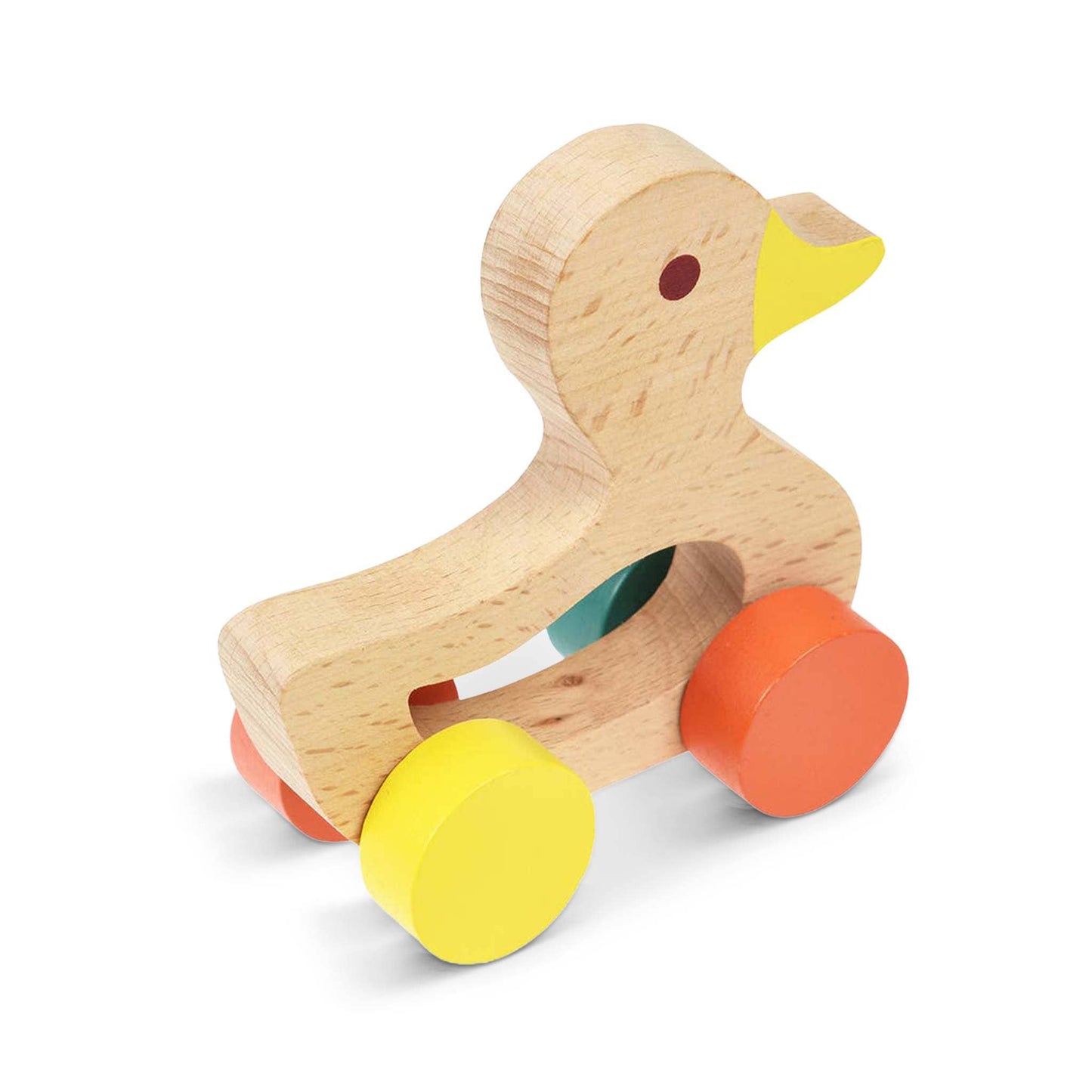 Rex Baby Toys & Activity Equipment Wooden Push Along Duck - Beech and MDF - Classic Design