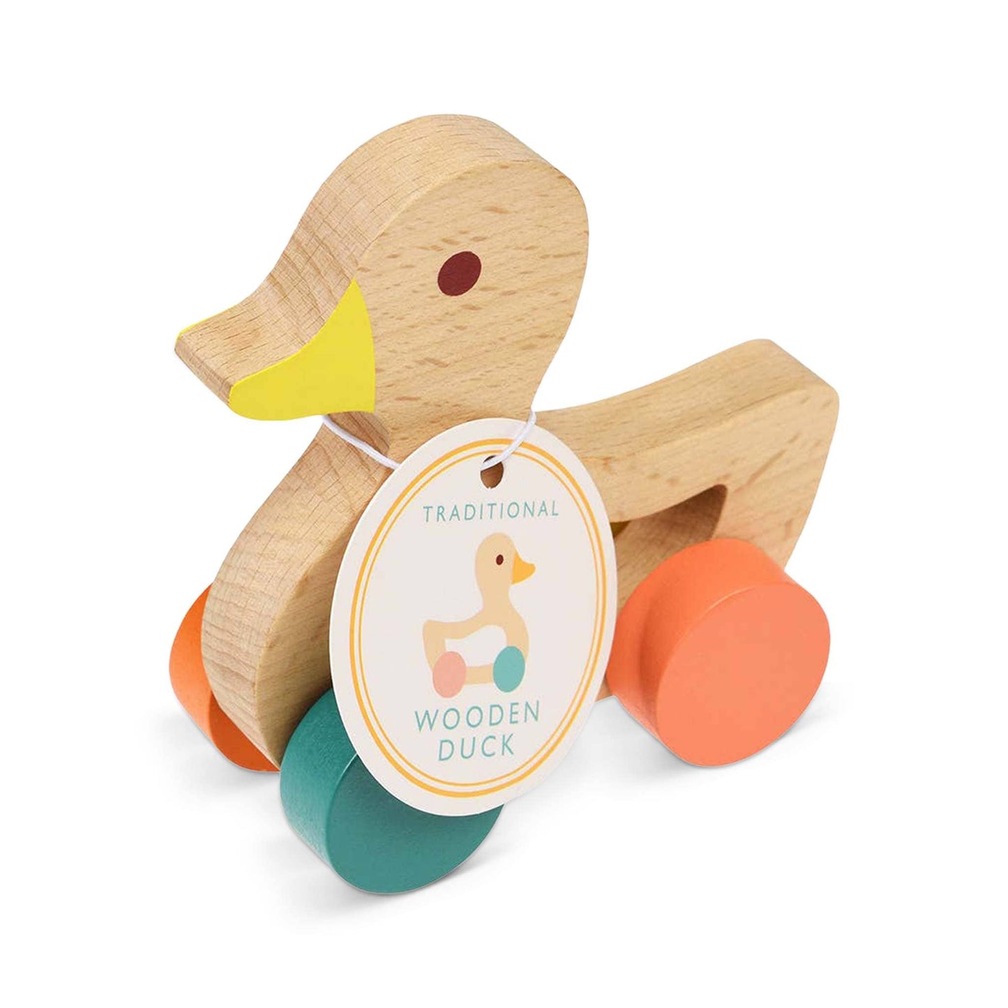 Rex Baby Toys & Activity Equipment Wooden Push Along Duck - Beech and MDF - Classic Design