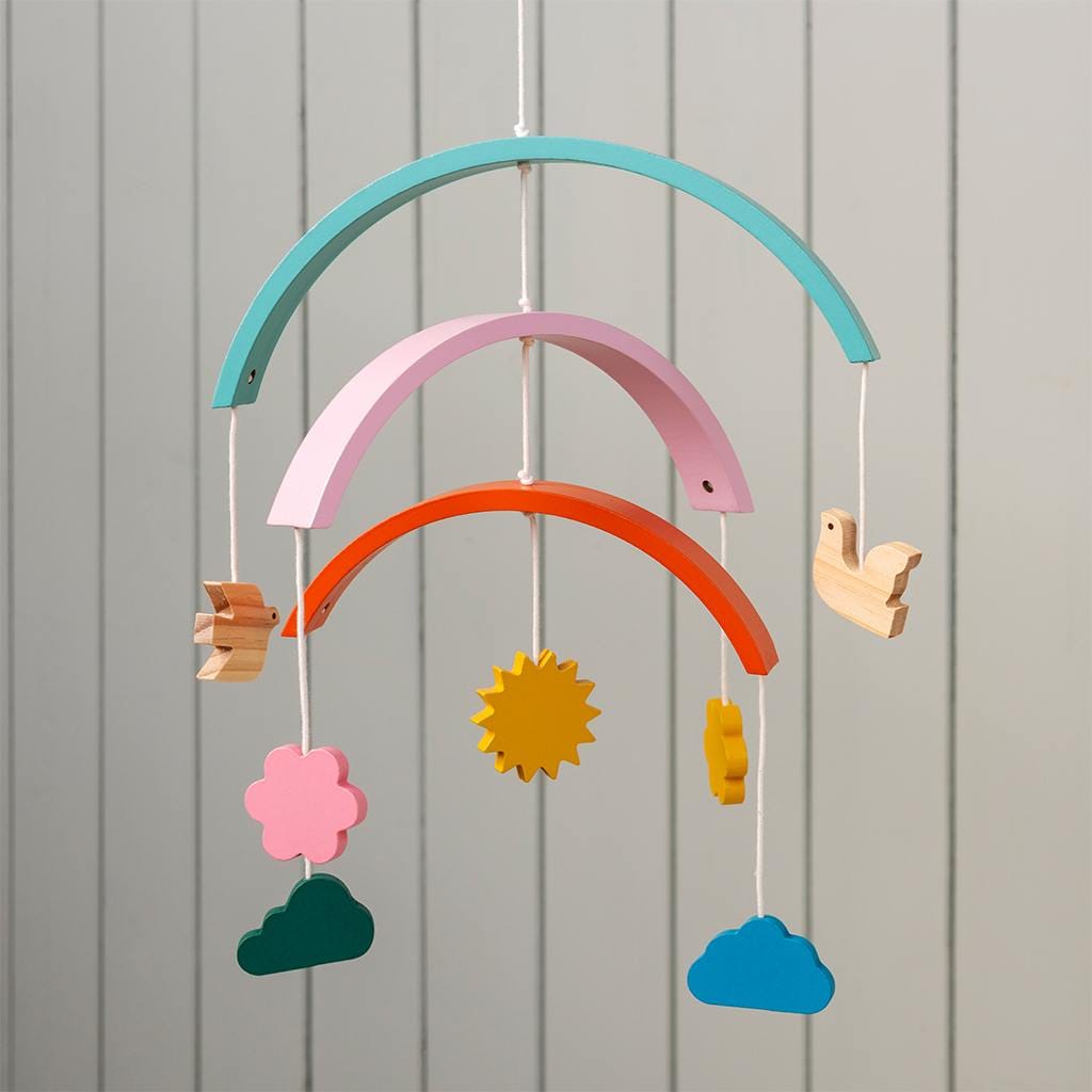 Rex Baby Toys & Activity Equipment Wooden Rainbow Mobile - Nursery Decoration - Rex London