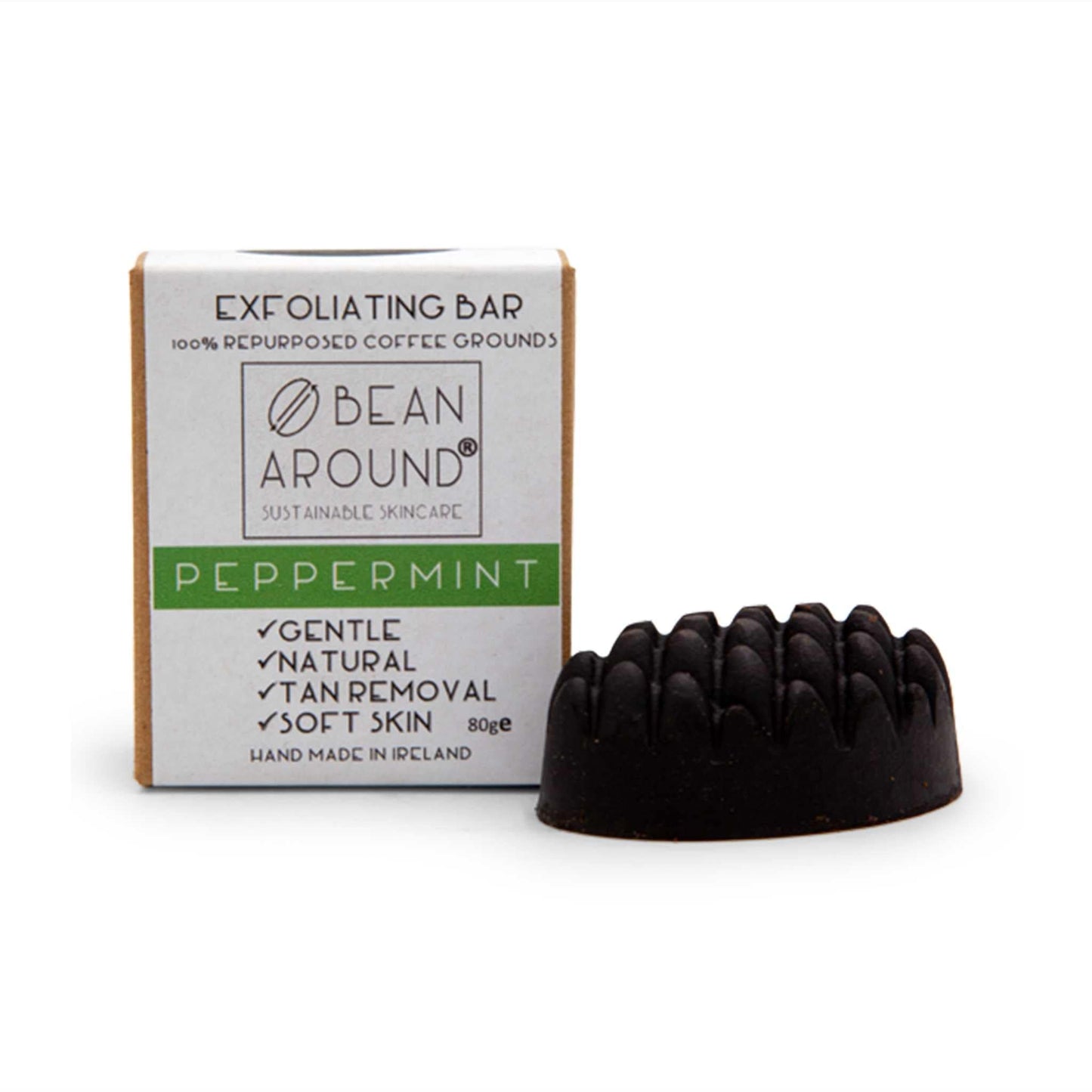 Bean Around Bar Soap Peppermint Bean Around Exfoliating Soap Bar 80g