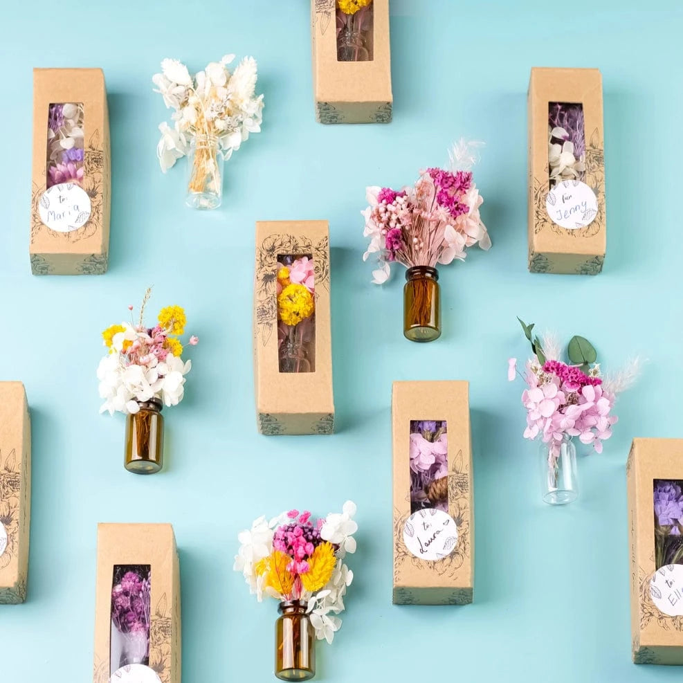 Kunstharz.Art bath & body Mini Dried Flower Bouquet - In Glass Vase - Handmade in Germany - Kunstharz.Art