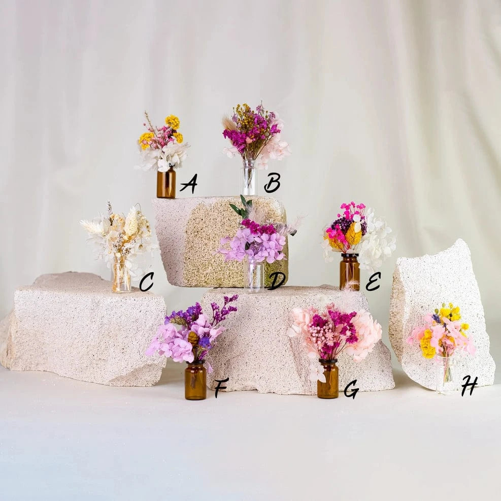 Kunstharz.Art bath & body Mini Dried Flower Bouquet - In Glass Vase - Handmade in Germany - Kunstharz.Art