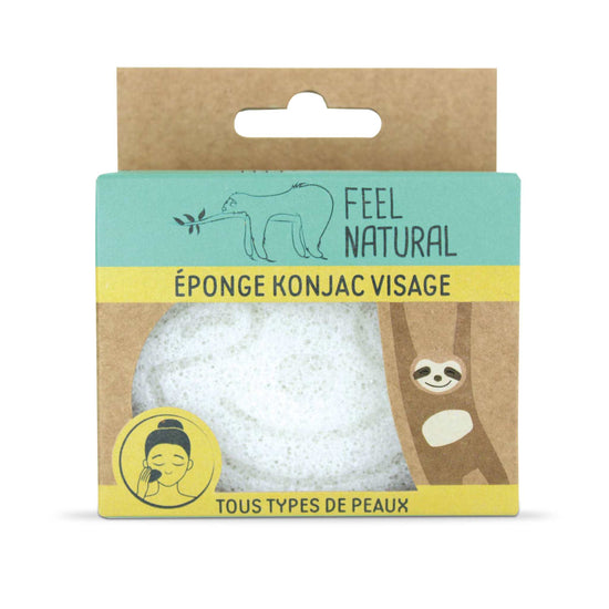 Feel Natural Bath Sponges & Loofahs Konjac Sponge - Natural Face - Sloth - Feel Natural