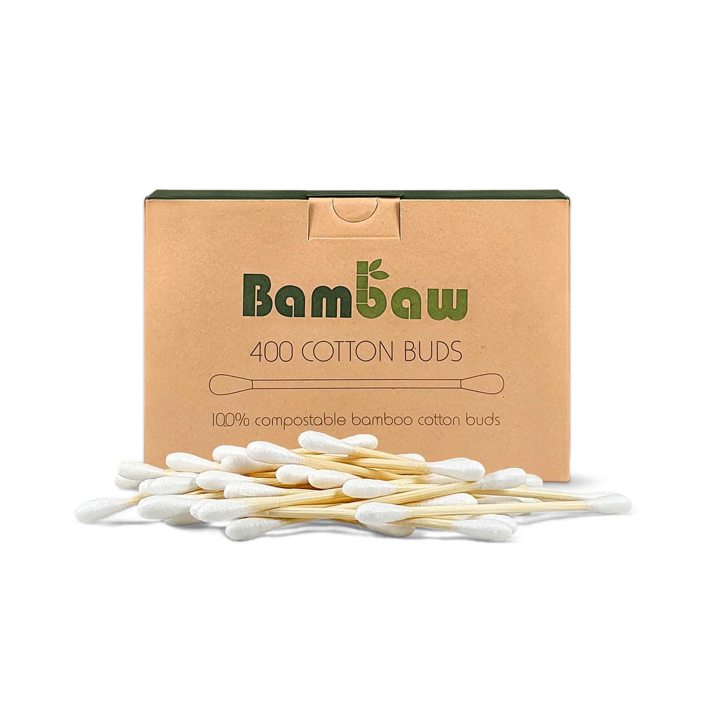 Bambaw Bathroom Bambaw – Bamboo Cotton Buds – Compostable & Plastic-Free – 400 Pack