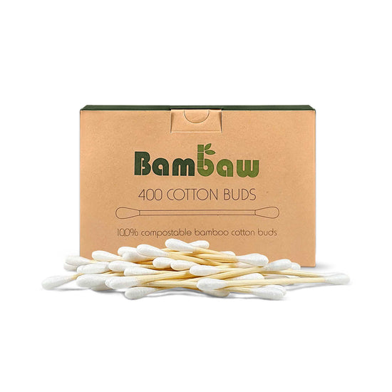 Bambaw Bathroom Bambaw – Bamboo Cotton Buds – Compostable & Plastic-Free – 400 Pack