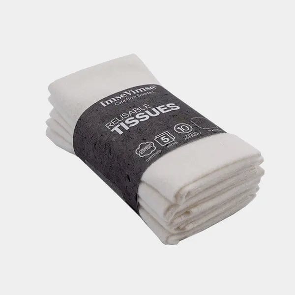 Imse Vimse Bathroom Reusable Tissues - Organic Cotton - Natural - 5 Pack - Imse Vimse
