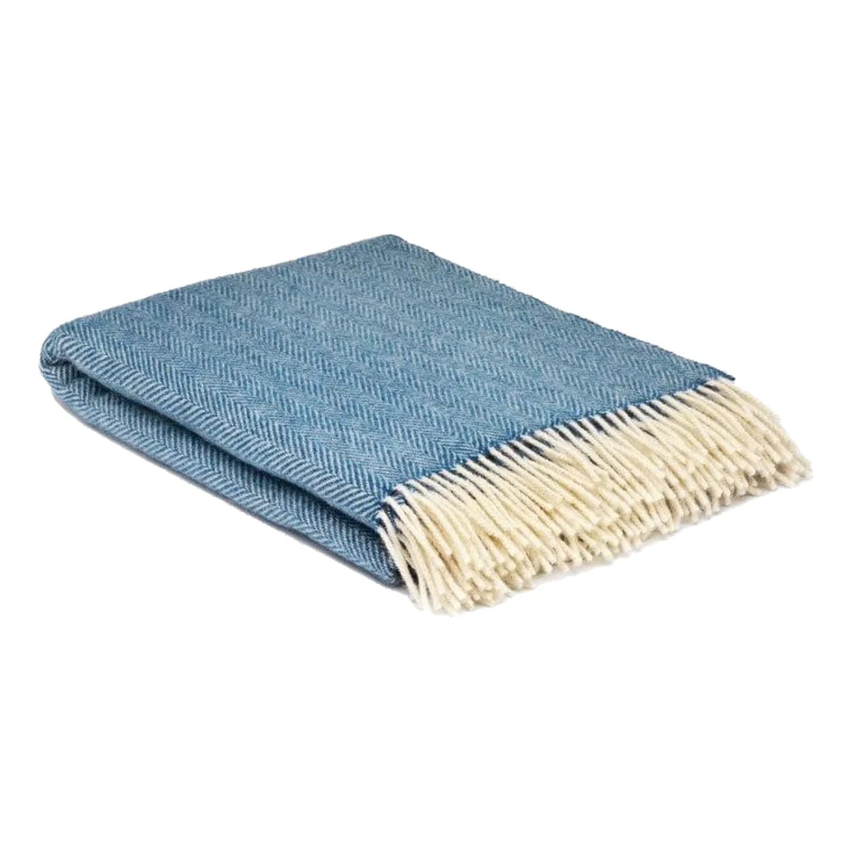 McNutt Blanket 100% Pure Wool Throw - Blue Sky Herringbone - McNutts of Donegal