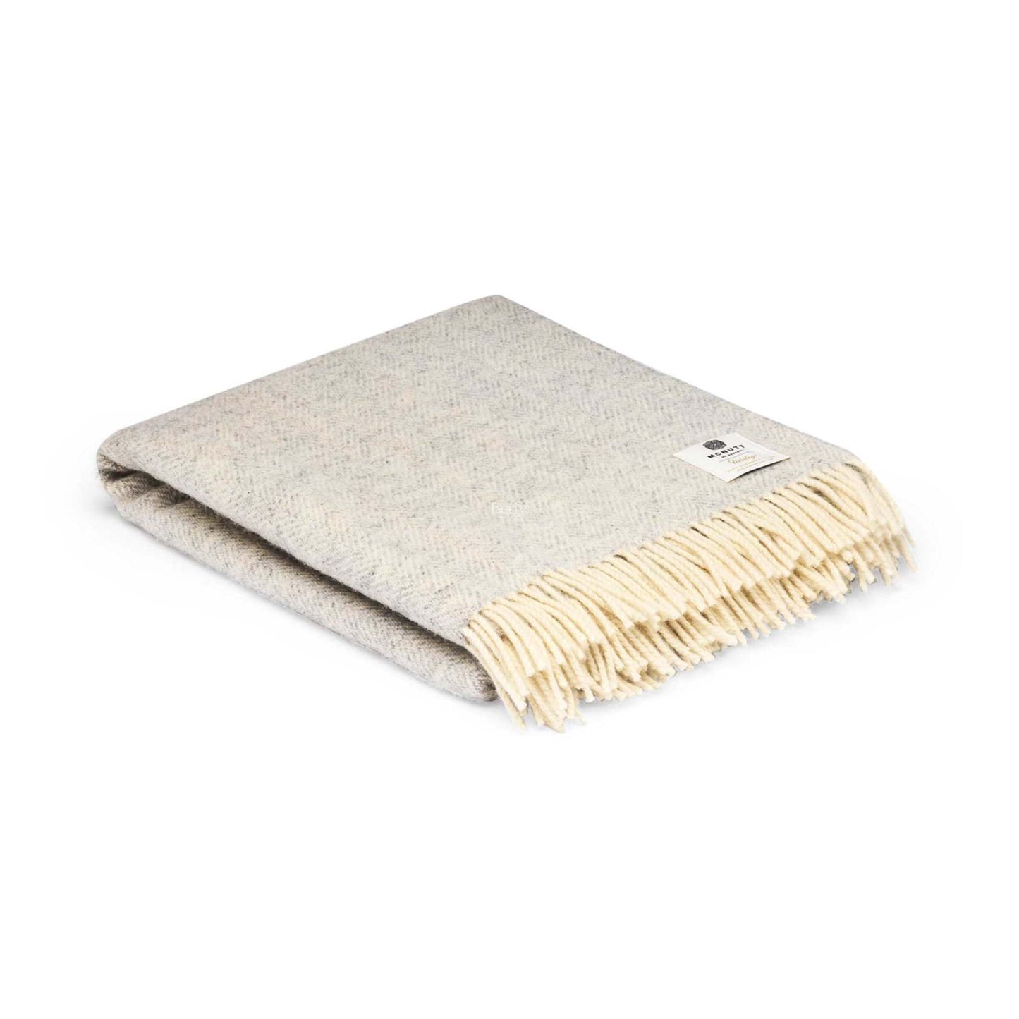 McNutt Blanket 100% Pure Wool Throw - Heritage Collection - Grey Cloud Herringbone - McNutts of Donegal