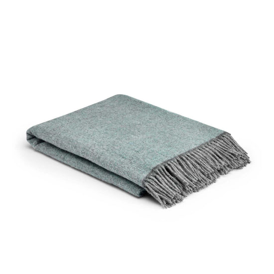 McNutt Blanket 100% Pure Wool Throw - Home Collection - Cosy Aqua - McNutts of Donegal
