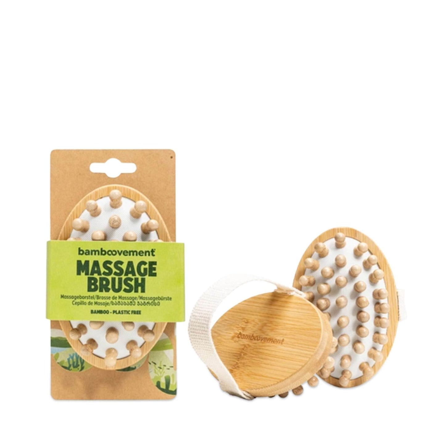 Bamboovement Bodycare Anti Cellulite Massage Brush (Bamboo) - Natural & Vegan - Bamboovement