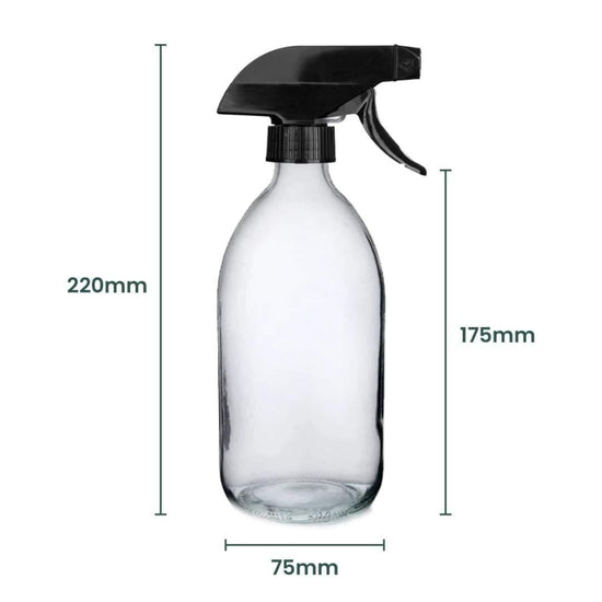 Faerly Bottles 500ml Clear Glass Sirop Bottle - with Trigger Spray or Lotion Pump