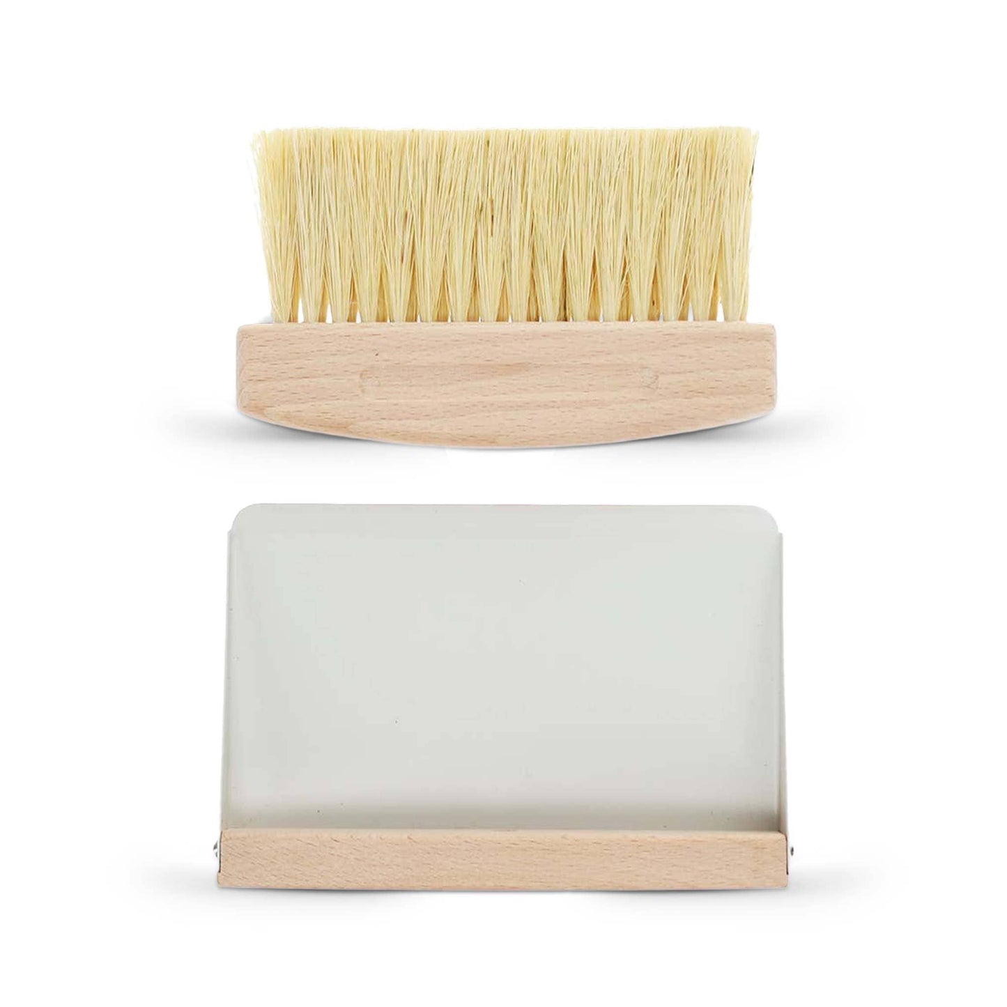 Rex Brushes Soft Grey Wooden Table Brush and Pan Set - Plant-Based Bristles - Magnetic Storage - Pistachio Green / Soft Grey - 2-Piece