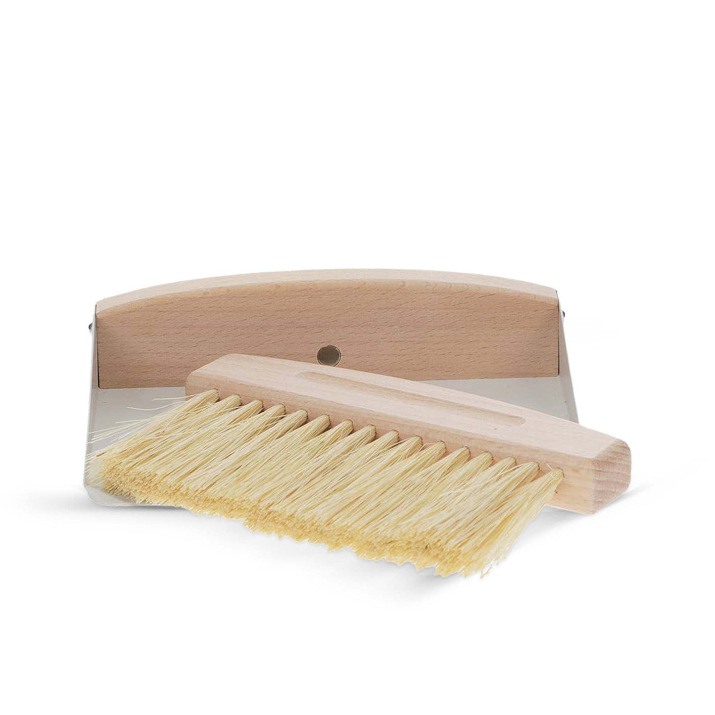 Rex Brushes Wooden Table Brush and Pan Set - Plant-Based Bristles - Magnetic Storage - Pistachio Green / Soft Grey - 2-Piece