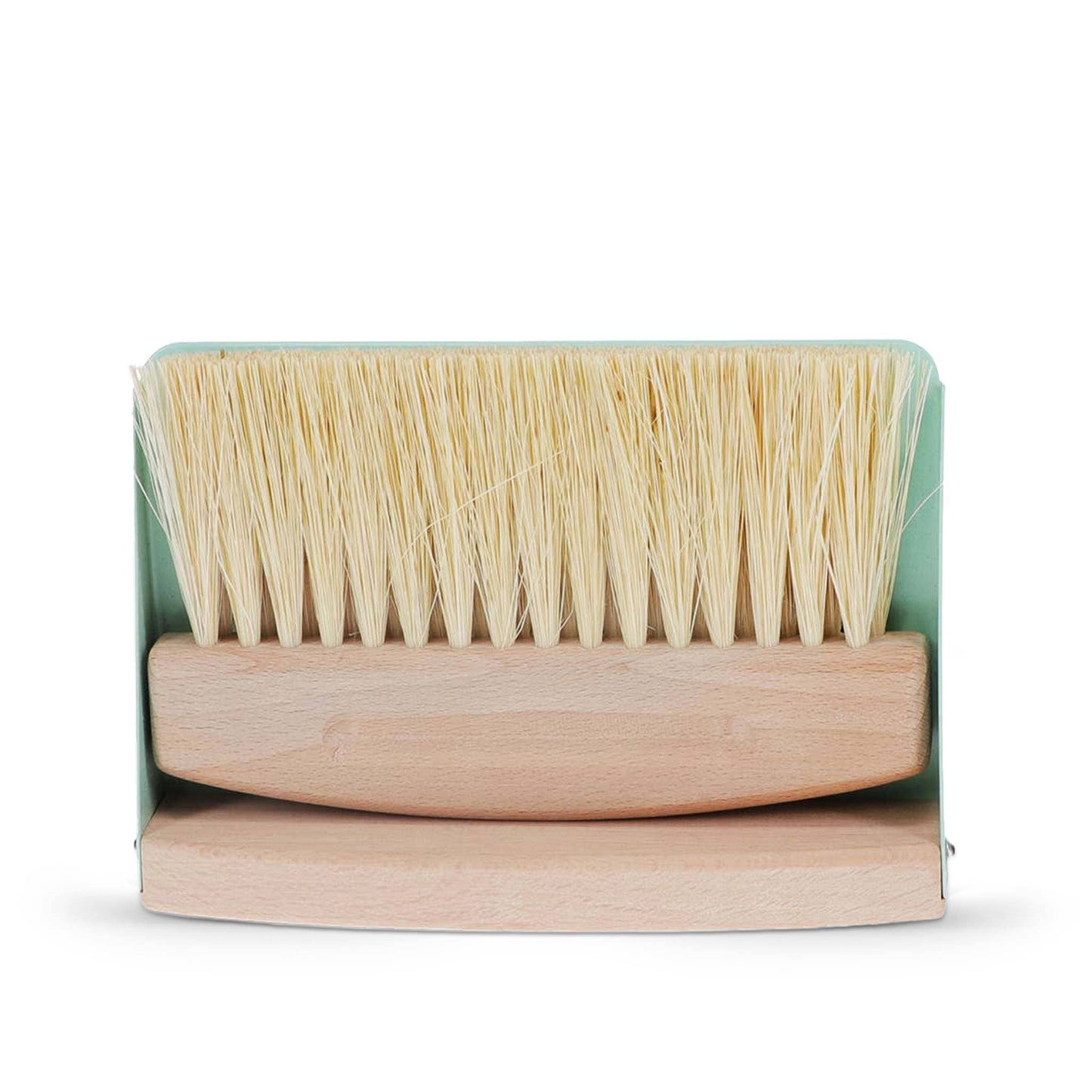 Rex Brushes Wooden Table Brush and Pan Set - Plant-Based Bristles - Magnetic Storage - Pistachio Green / Soft Grey - 2-Piece