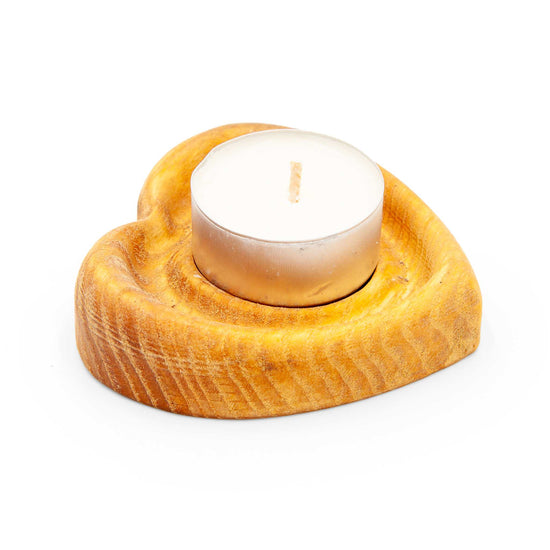 Faerly Candle Holder Oak Tealight Holder - Heart