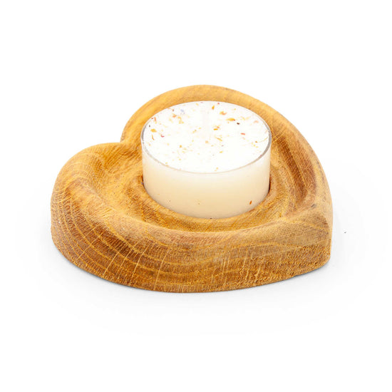 Faerly Candle Holder Oak Tealight Holder - Heart