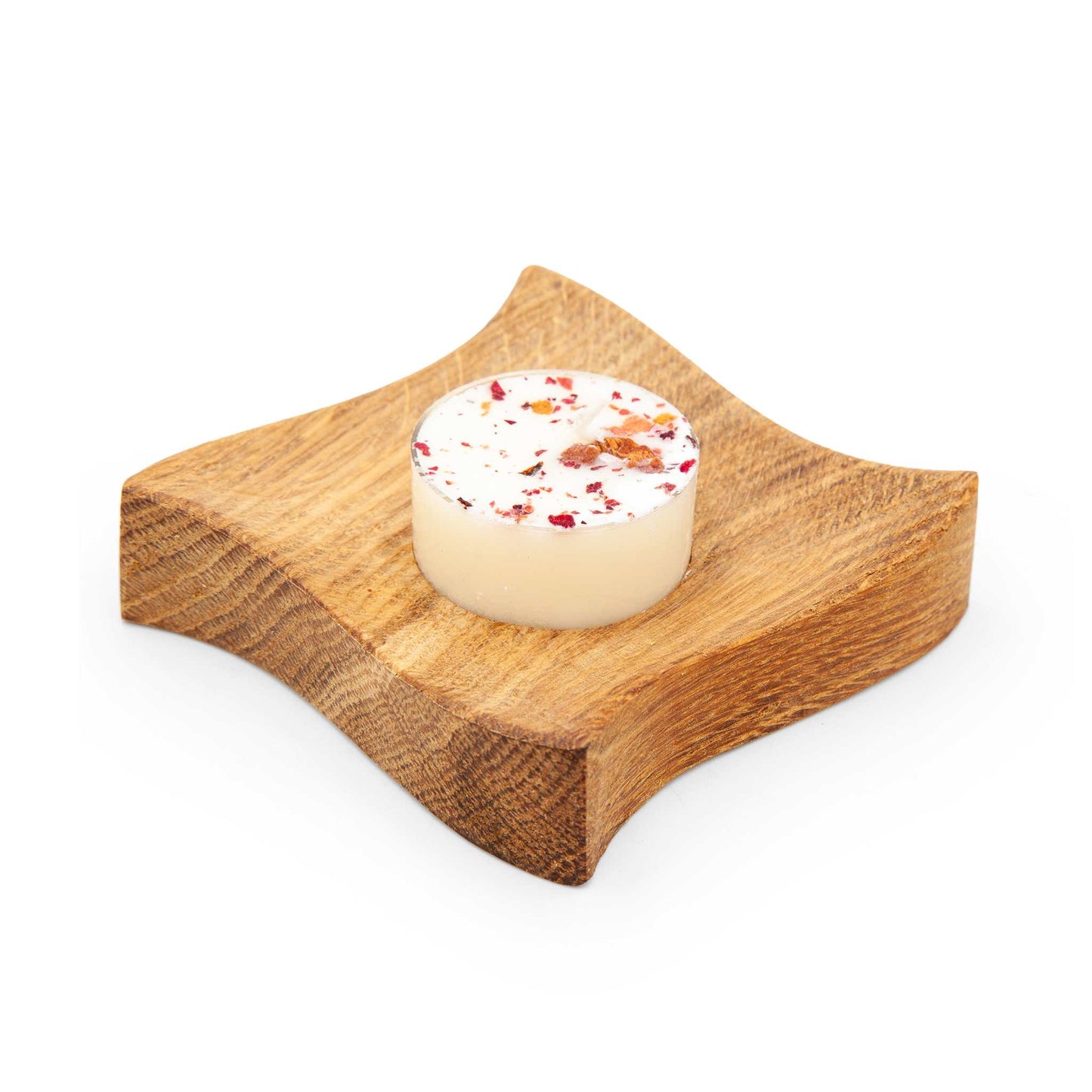 Faerly Candle Holder Oak Tealight Holder - Scalloped