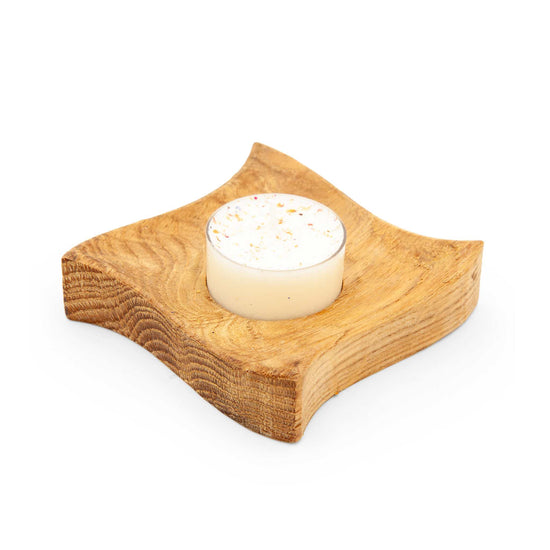 Faerly Candle Holder Oak Tealight Holder - Scalloped