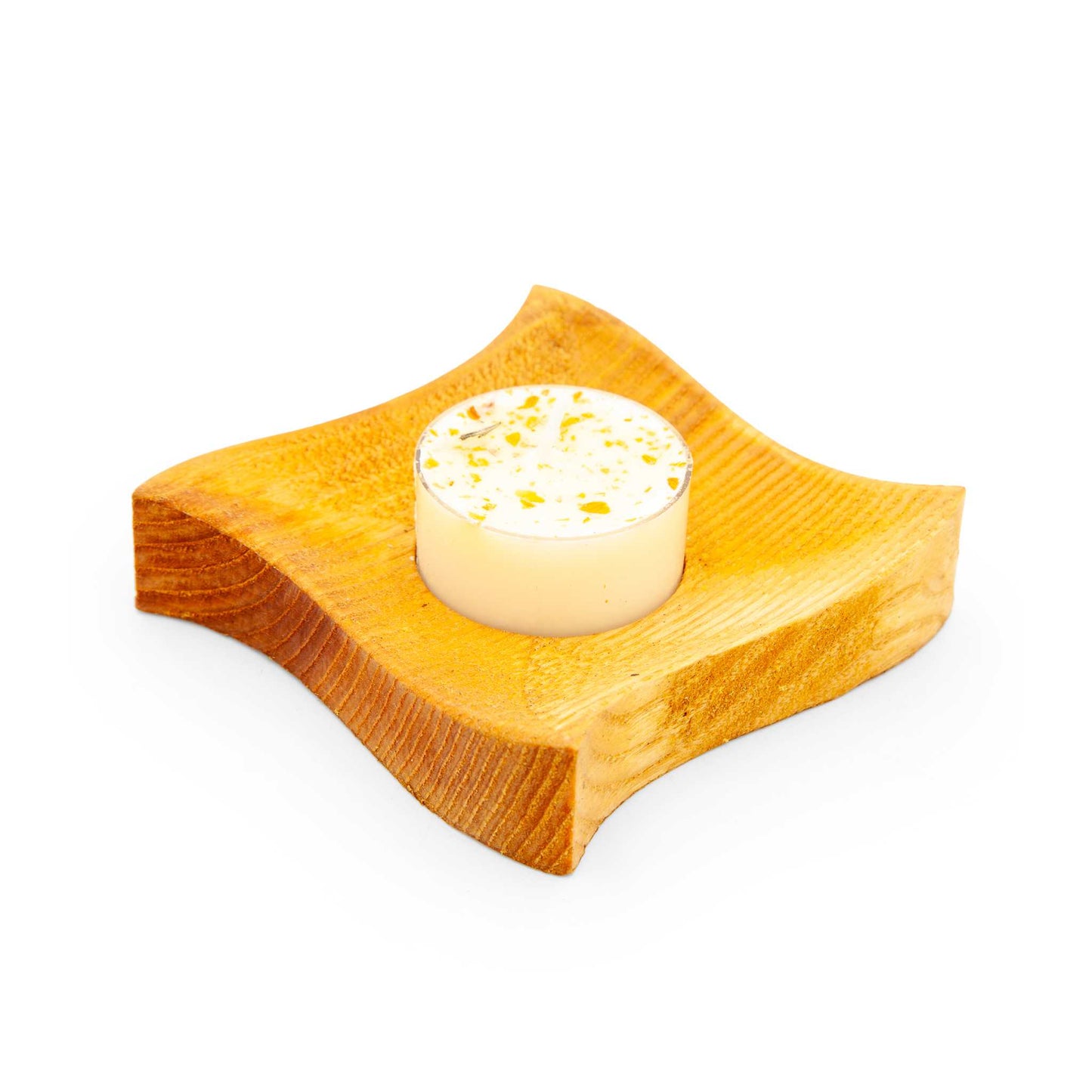 Faerly Candle Holder Oak Tealight Holder - Scalloped