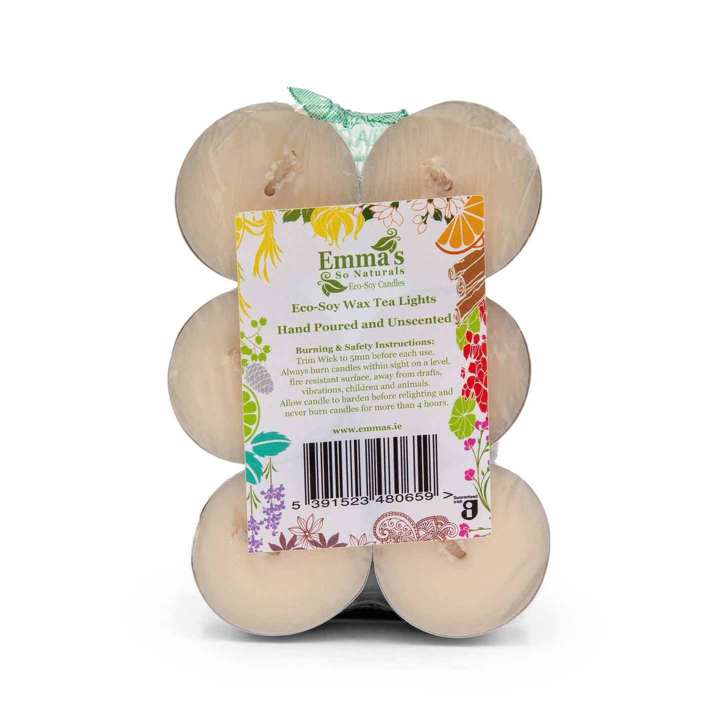 Emma's So Naturals Candles Emma’s So Naturals Unscented Eco-Soy Wax Tealight Candles - 6 pack