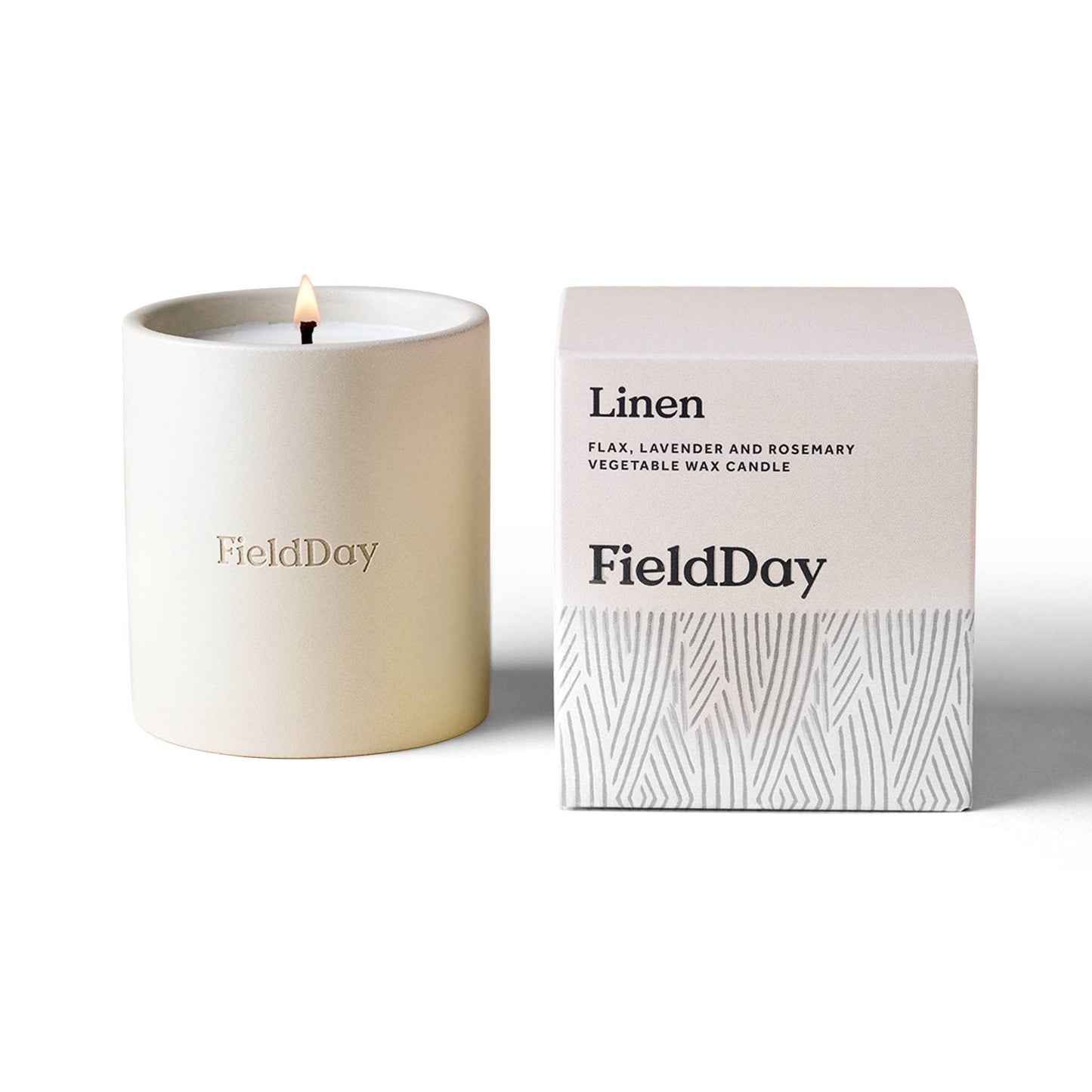 FieldDay Candles FieldDay Plant-Based Stoneware Candle 230g/40hrs - Linen (Flax, Lavender & Rosemary)