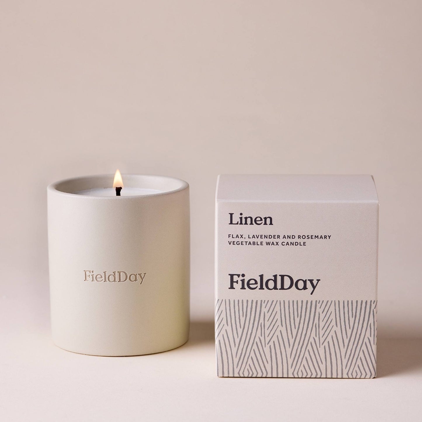 FieldDay Candles FieldDay Plant-Based Stoneware Candle 230g/40hrs - Linen (Flax, Lavender & Rosemary)