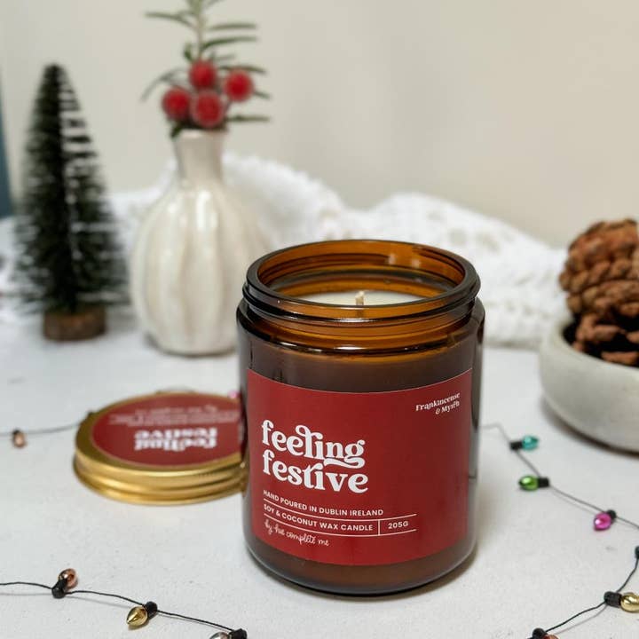 Hue Complete Me Candles Hue Complete Me – Feeling Festive Candle – Soy & Coconut Wax, Hand-Poured in Dublin – 40 hours